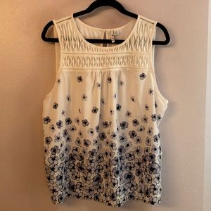 Elle Sleeveless Top Blue Flowers XXL